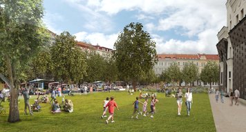 Základní kámen obnovy náměstí Jiřího z Poděbrad pochází z Pražského hradu